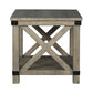 Farmhouse Style End Table With X Shaped Sides And Open Bottom Shelf, Gray By Benzara | End Tables | Modishstore