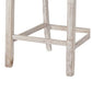 Armless Wooden Barstool Set With Textured Finish, Brown And White By Benzara | Bar Stools & Tables | Modishstore - 4