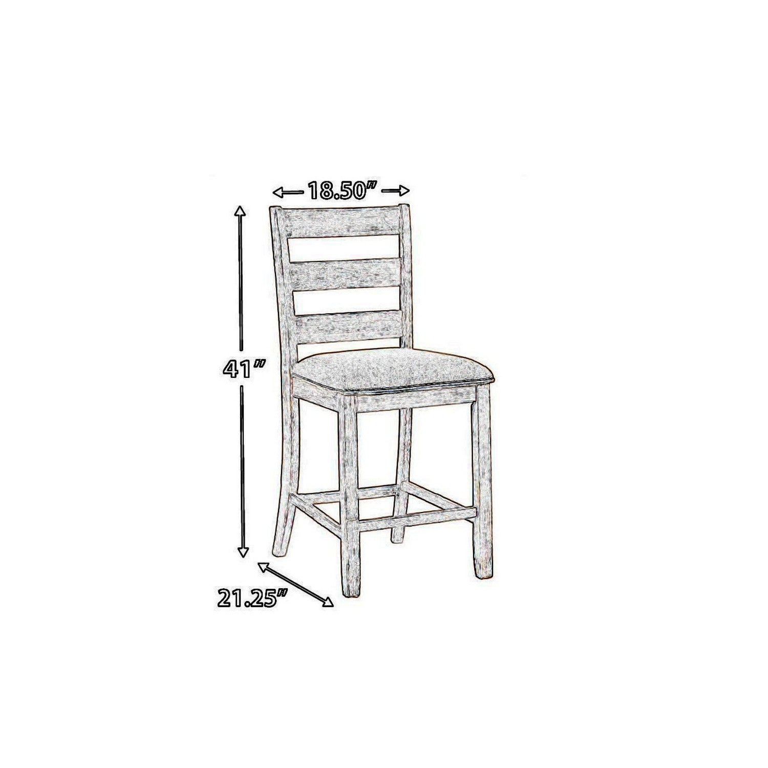Armless Wooden Barstool Set With Textured Finish, Brown And White By Benzara | Bar Stools & Tables | Modishstore - 5
