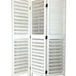 Wooden 3 Panel Room Divider With Slatted Design, White By Benzara | Room Divider |  Modishstore  - 5
