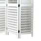 Wooden 3 Panel Room Divider With Slatted Design, White By Benzara | Room Divider |  Modishstore  - 4