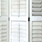 Wooden 3 Panel Room Divider With Slatted Design, White By Benzara | Room Divider |  Modishstore  - 3
