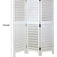 Wooden 3 Panel Room Divider With Slatted Design, White By Benzara | Room Divider |  Modishstore  - 2