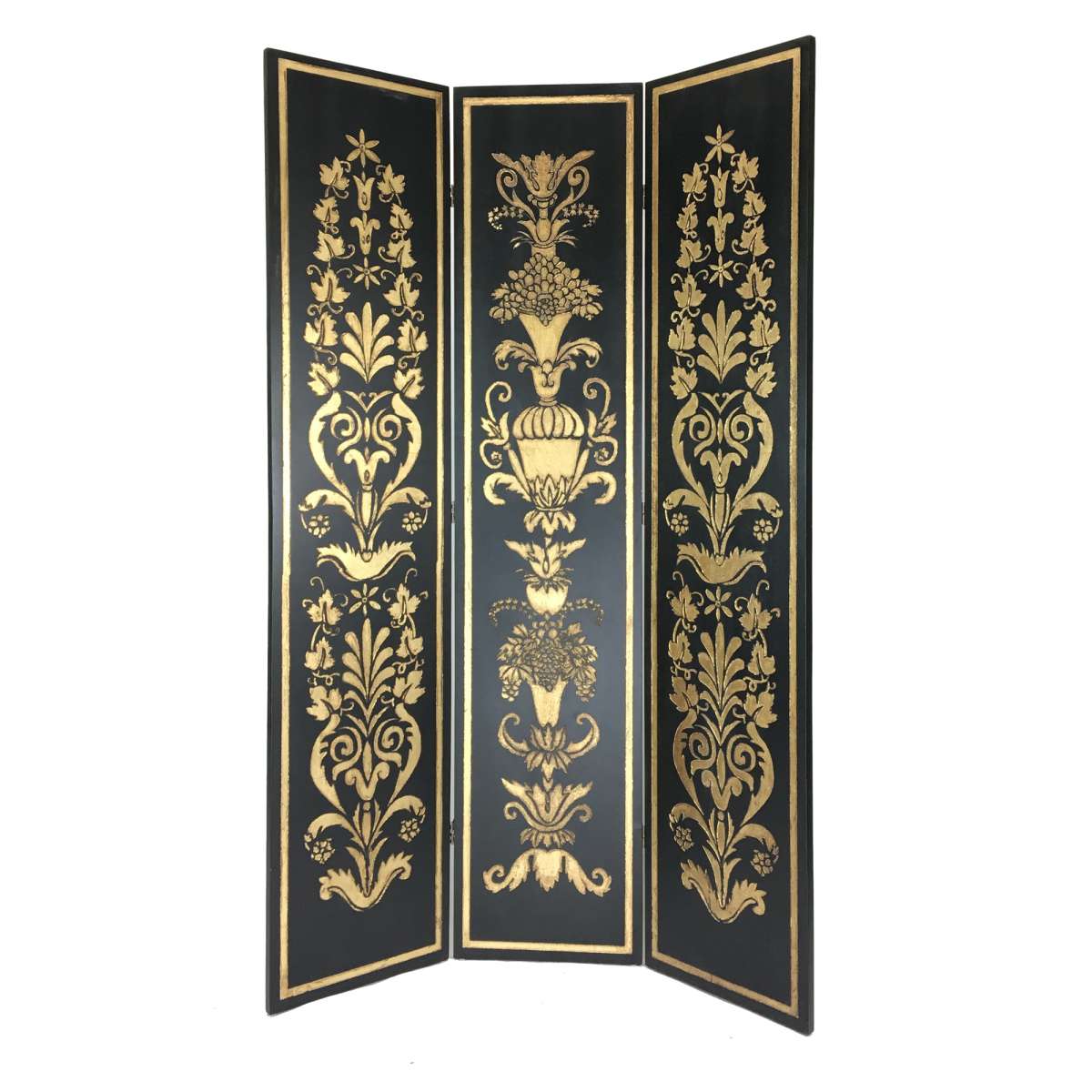 Wooden Double Sided 3 Panel Room Divider With Motifs, Multicolor By Benzara | Room Divider |  Modishstore  - 4