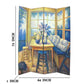Wooden 4 Panel Room Divider With Den Interior Scene, Multicolor By Benzara | Room Divider |  Modishstore  - 5