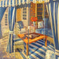 Wooden 4 Panel Room Divider With Outdoor Patio Scene, Multicolor By Benzara | Room Divider |  Modishstore  - 4