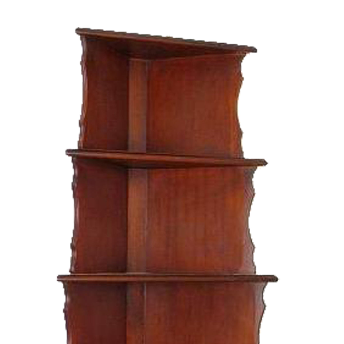 Wooden Corner Bookcase With 3 Shelves And 1 Cabinet, Brown By Benzara | Bookcases | Modishstore - 2