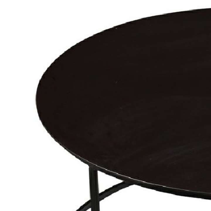 Round Metal Frame Side Table With Tubular Legs, Dark Brown By Benzara | Side Tables |  Modishstore  - 2