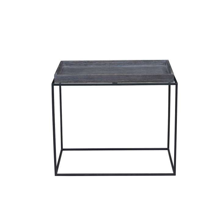Tray Top Wooden End Table With Tubular Legs, Gray And Black By Benzara | Side Tables |  Modishstore  - 2