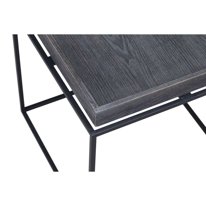 Tray Top Wooden Side Table With Tubular Legs, Gray And Black By Benzara | Side Tables |  Modishstore  - 4