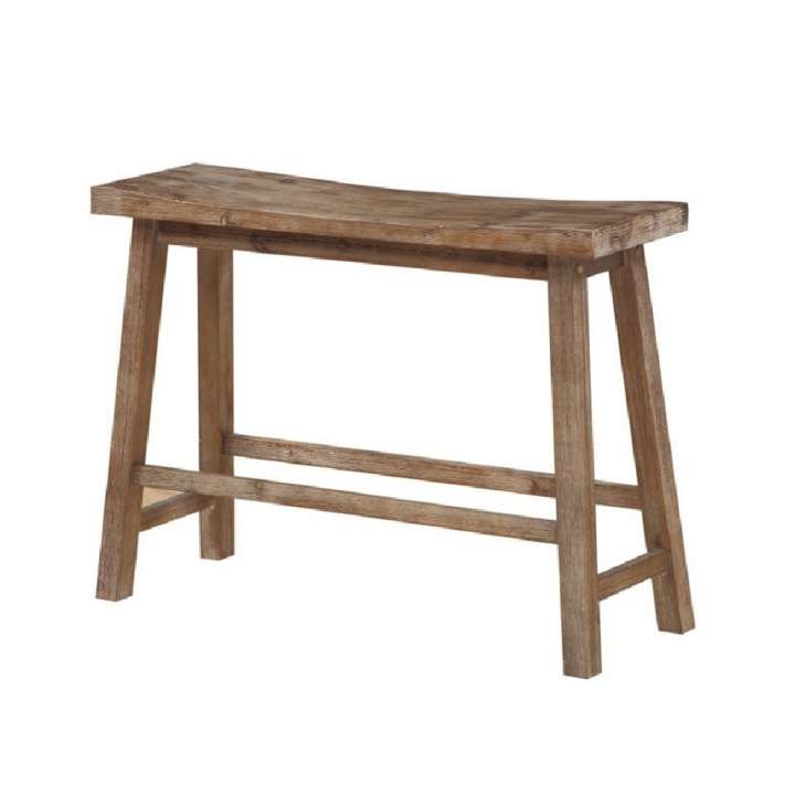 Saddle Seat Wooden Bench With Canted Frame, Oak Brown By Benzara | Benches |  Modishstore 