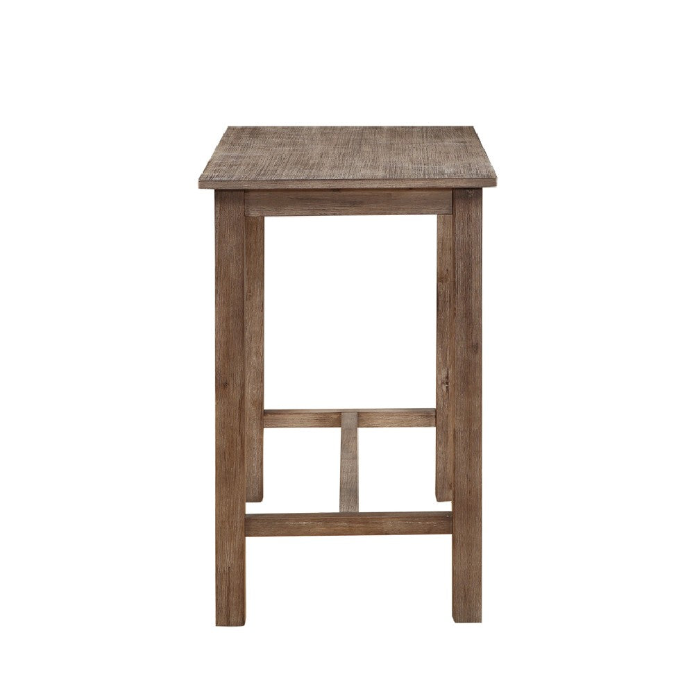 Rectangular Wooden Frame Pub Table With Trestle Base, Oak Brown By Benzara | Bar Stools & Tables | Modishstore - 2