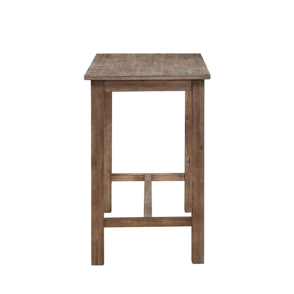 Rectangular Wooden Frame Pub Table With Trestle Base, Oak Brown By Benzara | Bar Stools & Tables | Modishstore - 2