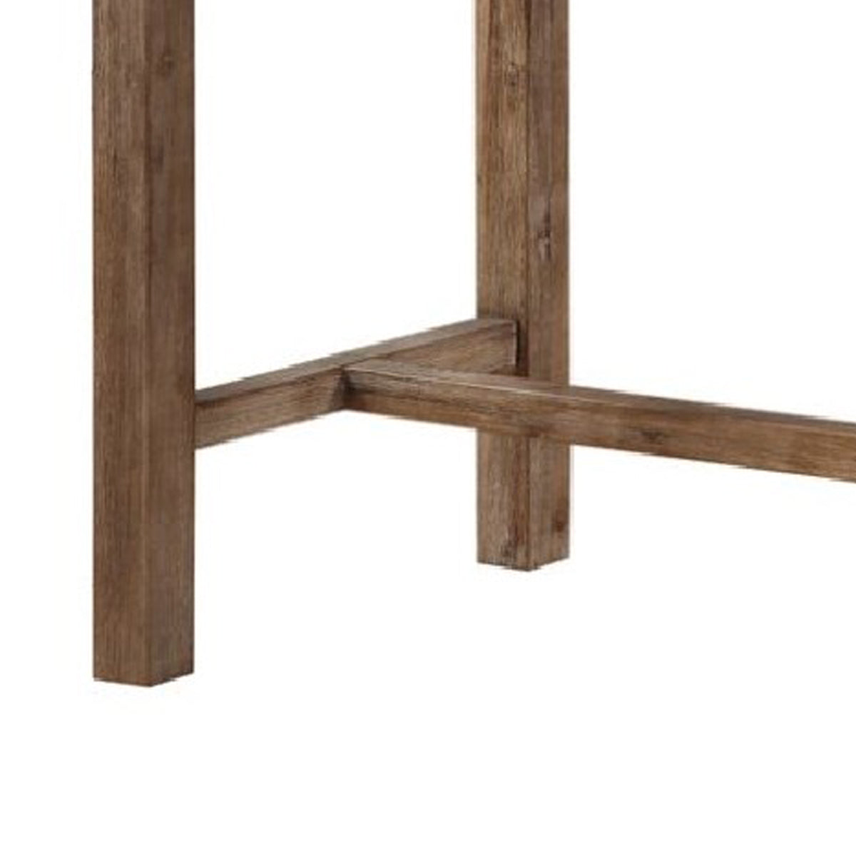 Rectangular Wooden Frame Pub Table With Trestle Base, Oak Brown By Benzara | Bar Stools & Tables | Modishstore - 3
