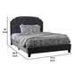 Fabric California King Bed With Camelback Headboard And Nailhead Trim,Gray By Benzara | Bedroom Sets |  Modishstore  - 2