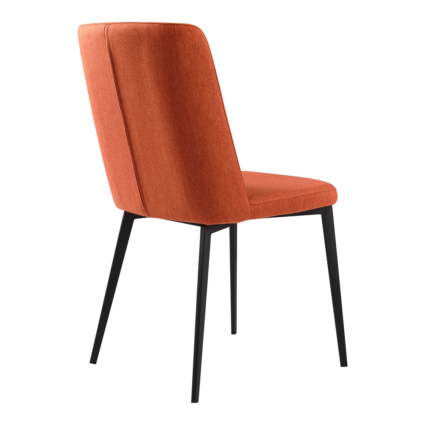 Fabric Dining Chair With Vertically Stitched Backrest Set Of 2 Orange By Benzara | Dining Chairs | Modishstore - 4