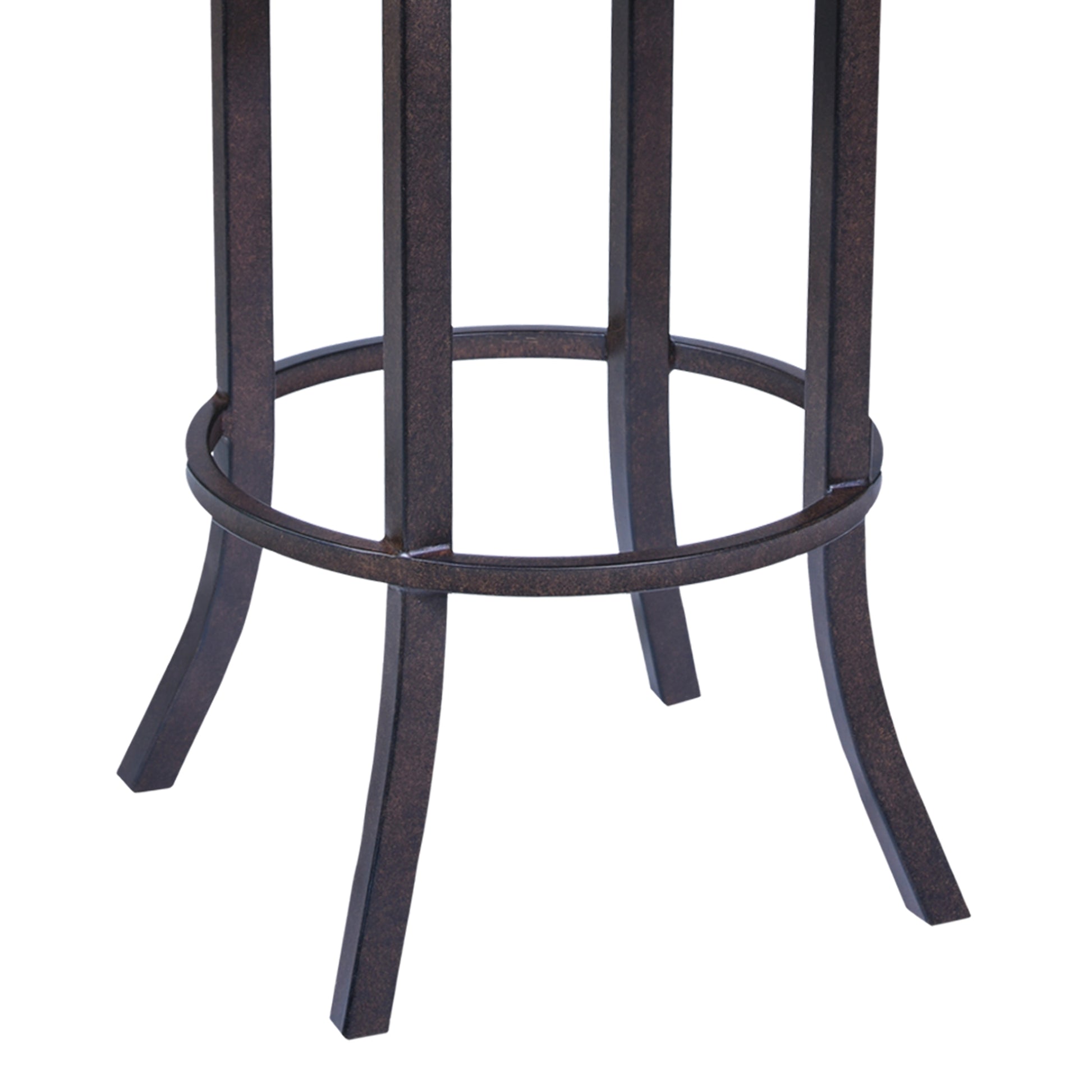 26 Inch Metal Bar Stool With Leatherette Seat And Swivel Mechanism Brown By Benzara | Bar Stools & Tables | Modishstore - 4