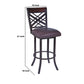 26 Inch Metal Bar Stool With Leatherette Seat And Swivel Mechanism Brown By Benzara | Bar Stools & Tables | Modishstore - 5
