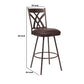 Counter Height Metal Swivel Bar Stool With Leatherette Seat Brown By Benzara | Bar Stools & Tables | Modishstore - 5