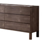 Wooden Frame Dresser With 6 Drawers And Straight Legs, Hazelnut Brown By Benzara | Dressers |  Modishstore  - 4