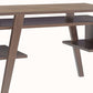 Rectangular Wooden Frame Desk With Open Shelf And 2 Display Decks, Brown By Benzara | Desks |  Modishstore  - 4