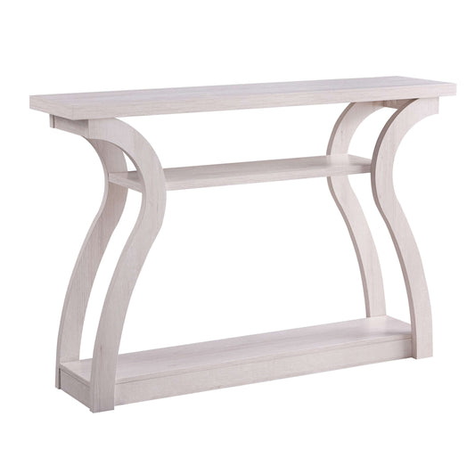 Rectangular Top Wooden Frame Console Table With 2 Bottom Shelves, Off White By Benzara | Console Tables |  Modishstore 