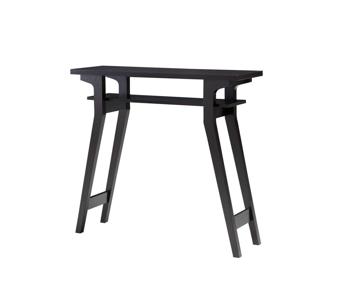Rectangular Top Wooden Frame Console Table With 1 Open Shelf, Dark Brown By Benzara | Console Tables |  Modishstore 