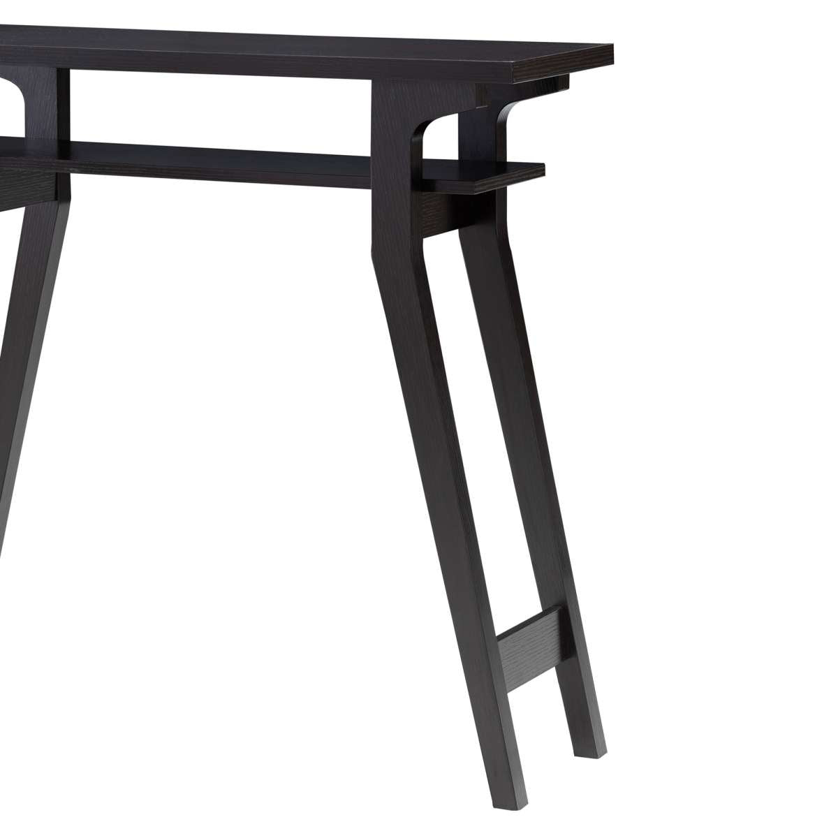 Rectangular Top Wooden Frame Console Table With 1 Open Shelf, Dark Brown By Benzara | Console Tables |  Modishstore  - 3