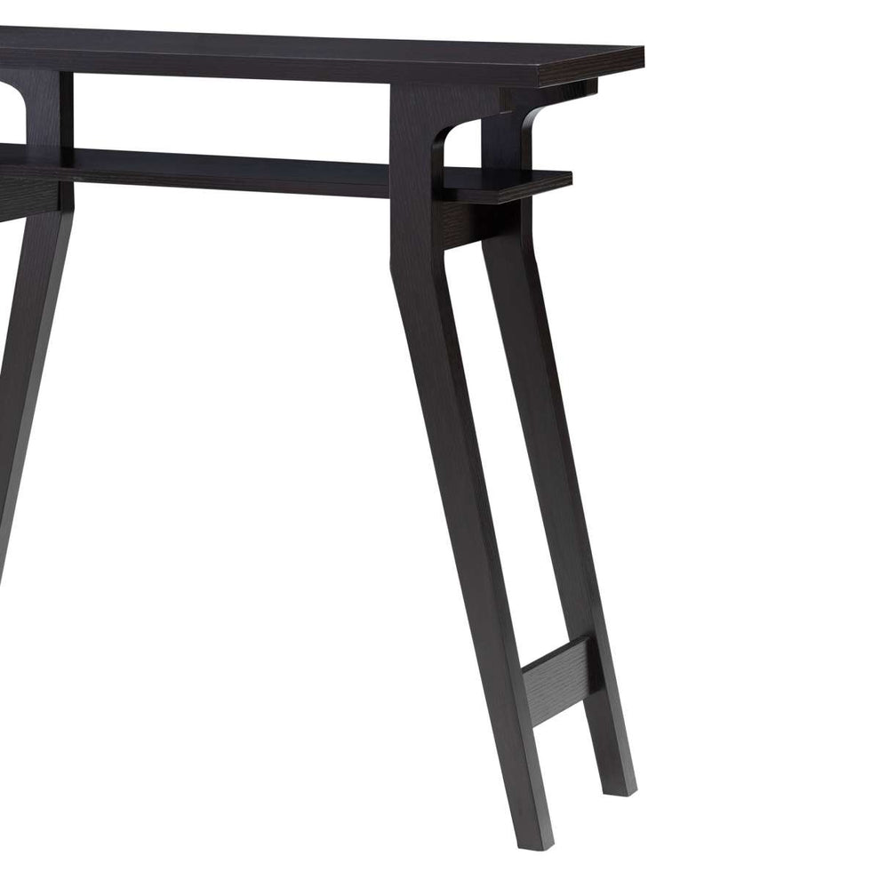 Rectangular Top Wooden Frame Console Table With 1 Open Shelf, Dark Brown By Benzara | Console Tables |  Modishstore  - 3