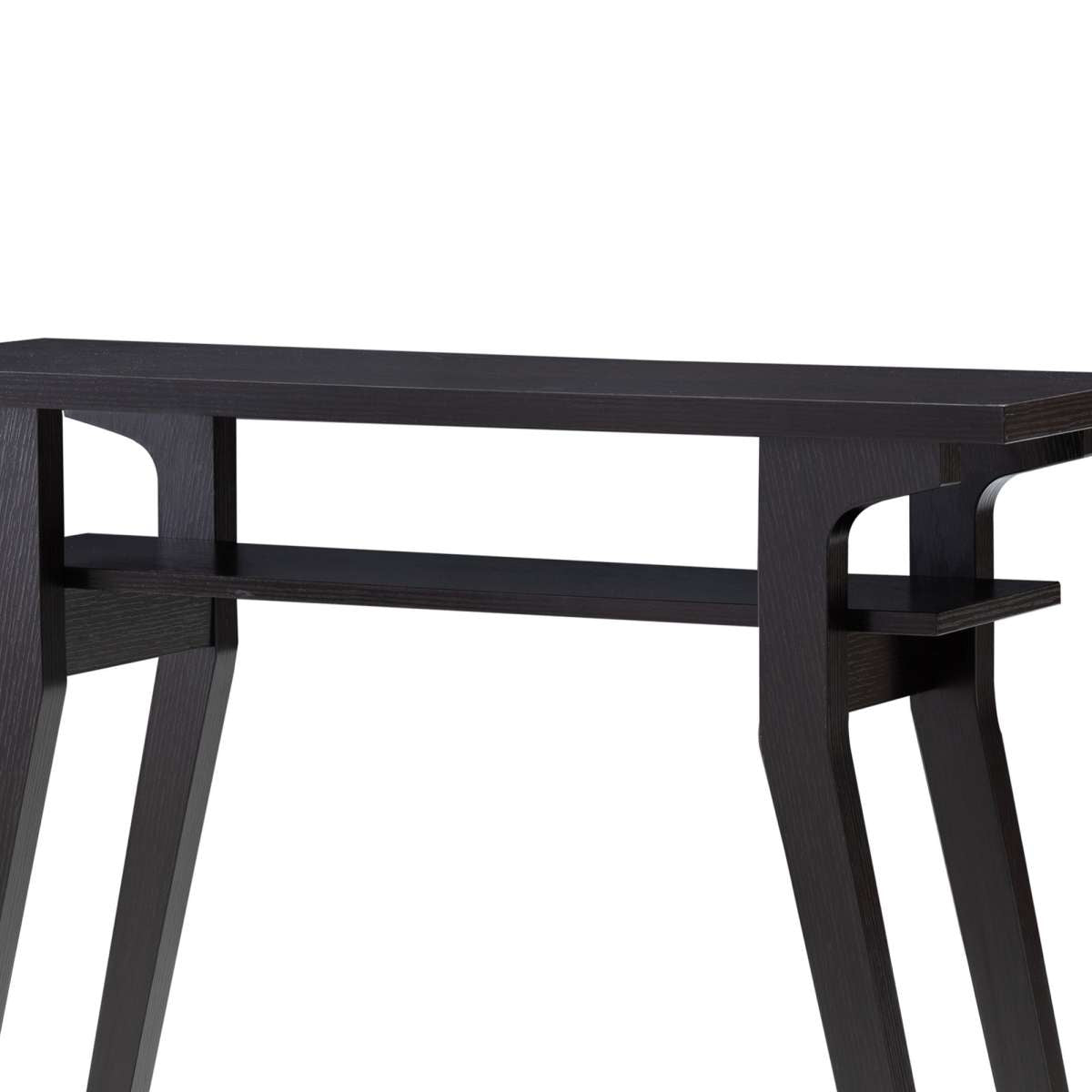 Rectangular Top Wooden Frame Console Table With 1 Open Shelf, Dark Brown By Benzara | Console Tables |  Modishstore  - 4