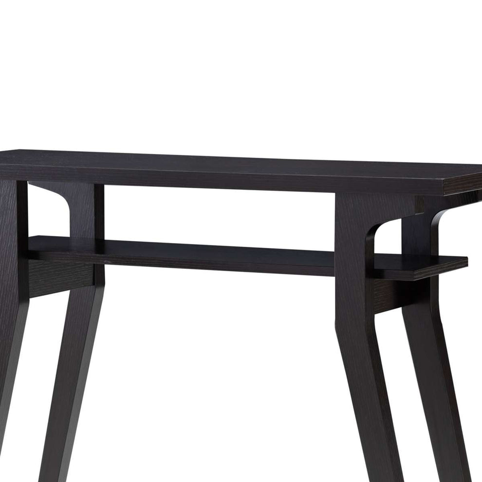 Rectangular Top Wooden Frame Console Table With 1 Open Shelf, Dark Brown By Benzara | Console Tables |  Modishstore  - 4