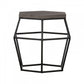 Hexagonal Concrete End Table With Metal Base Gray And Black By Benzara | End Tables | Modishstore - 6
