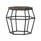 Hexagonal Concrete End Table With Metal Base Gray And Black By Benzara | End Tables | Modishstore