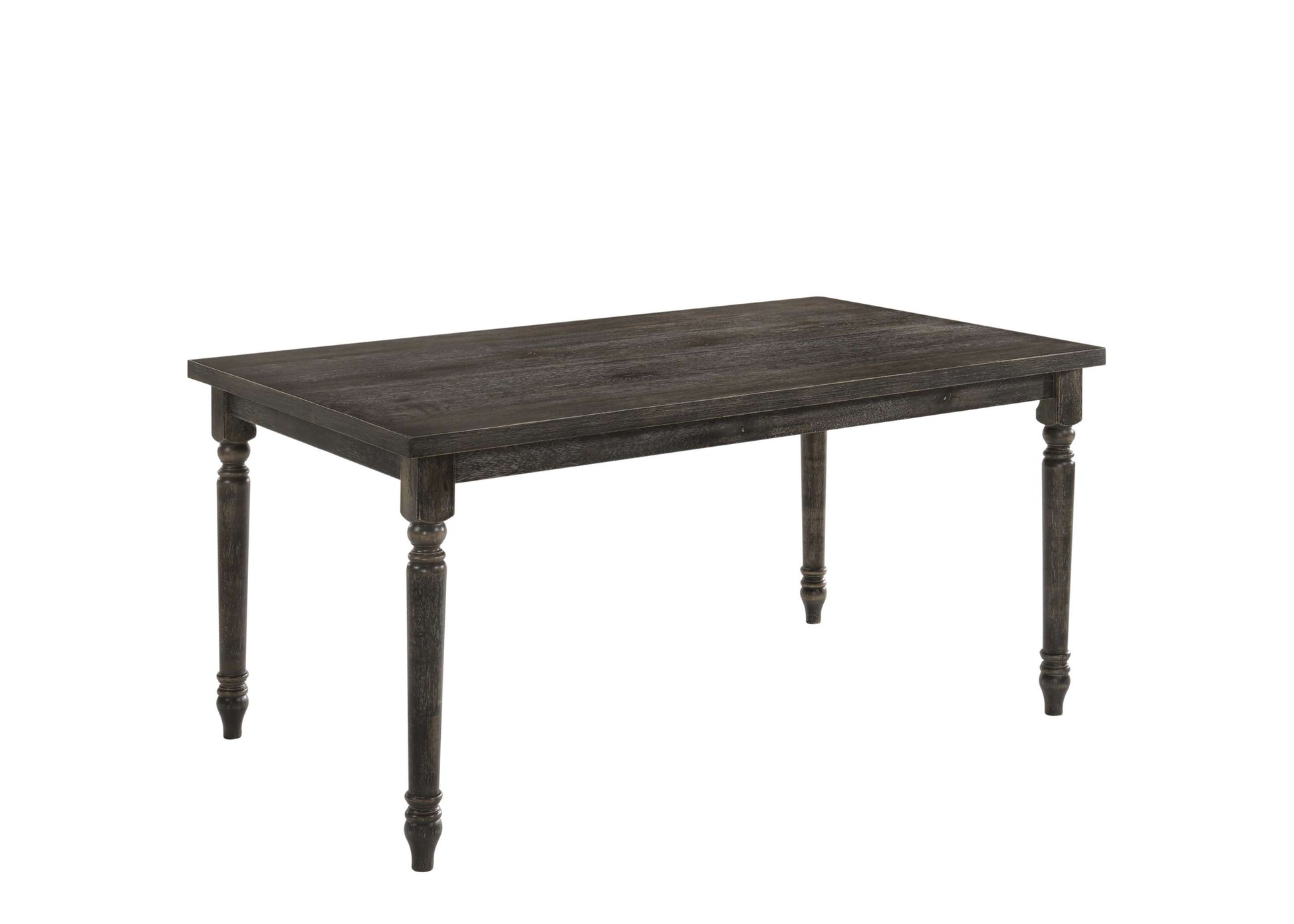 Rustic Style Wooden Dining Table With Rectangular Top And Turned Legs, Gray By Benzara | Dining Tables |  Modishstore  - 5