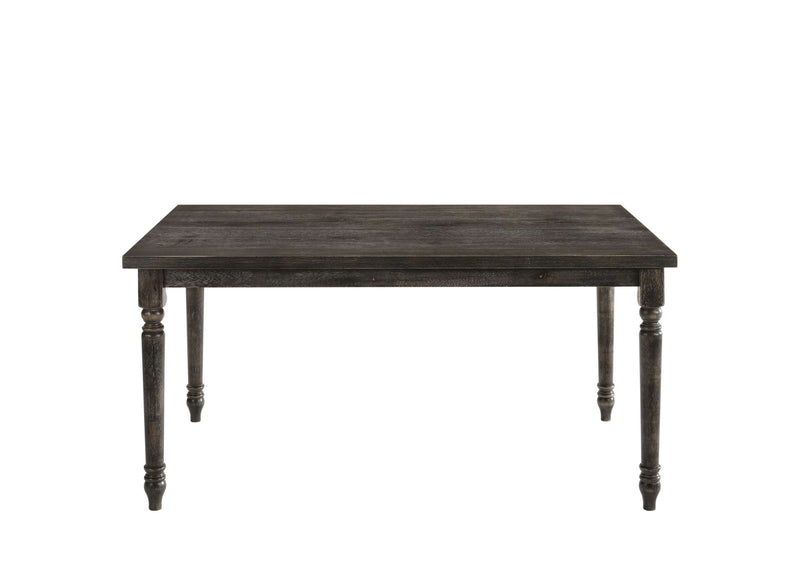 Rustic Style Wooden Dining Table With Rectangular Top And Turned Legs, Gray By Benzara | Dining Tables |  Modishstore 