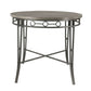 Counter Height Dining Table With Round Top And Geometric Metal Accents,Gray By Benzara | Dining Tables |  Modishstore  - 4