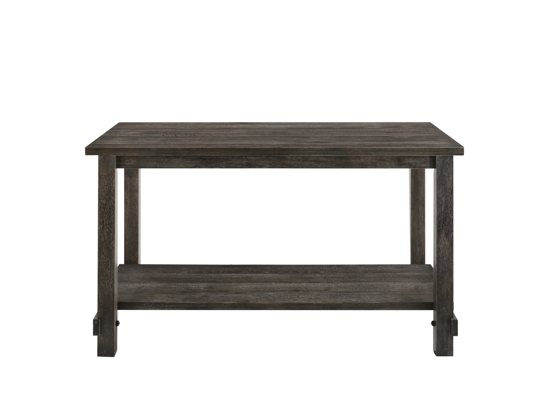 Counter Height Wooden Dining Table With Open Bottom Shelf, Gray By Benzara | Dining Tables | Modishstore - 2
