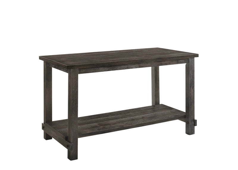 Counter Height Wooden Dining Table With Open Bottom Shelf, Gray By Benzara | Dining Tables | Modishstore
