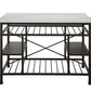 Marble Top Metal Kitchen Island With 2 Slated Shelves, Brown And White By Benzara | Sideboards |  Modishstore  - 5