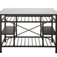 Marble Top Metal Kitchen Island With 2 Slated Shelves, Brown And White By Benzara | Sideboards |  Modishstore  - 5