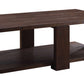 Contemporary Style Rectangular Coffee Table With Open Bottom Shelf, Brown By Benzara | Coffee Tables |  Modishstore 