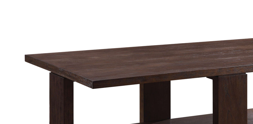 Contemporary Style Rectangular Coffee Table With Open Bottom Shelf, Brown By Benzara | Coffee Tables |  Modishstore  - 5