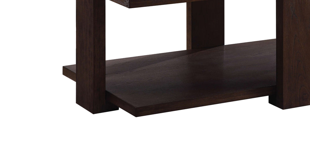 Contemporary Style Rectangular Coffee Table With Open Bottom Shelf, Brown By Benzara | Coffee Tables |  Modishstore  - 4