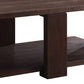 Contemporary Style Rectangular Coffee Table With Open Bottom Shelf, Brown By Benzara | Coffee Tables |  Modishstore  - 3