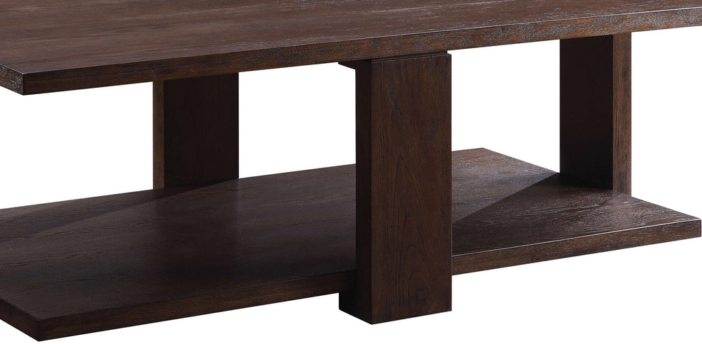 Contemporary Style Rectangular Coffee Table With Open Bottom Shelf, Brown By Benzara | Coffee Tables |  Modishstore  - 3
