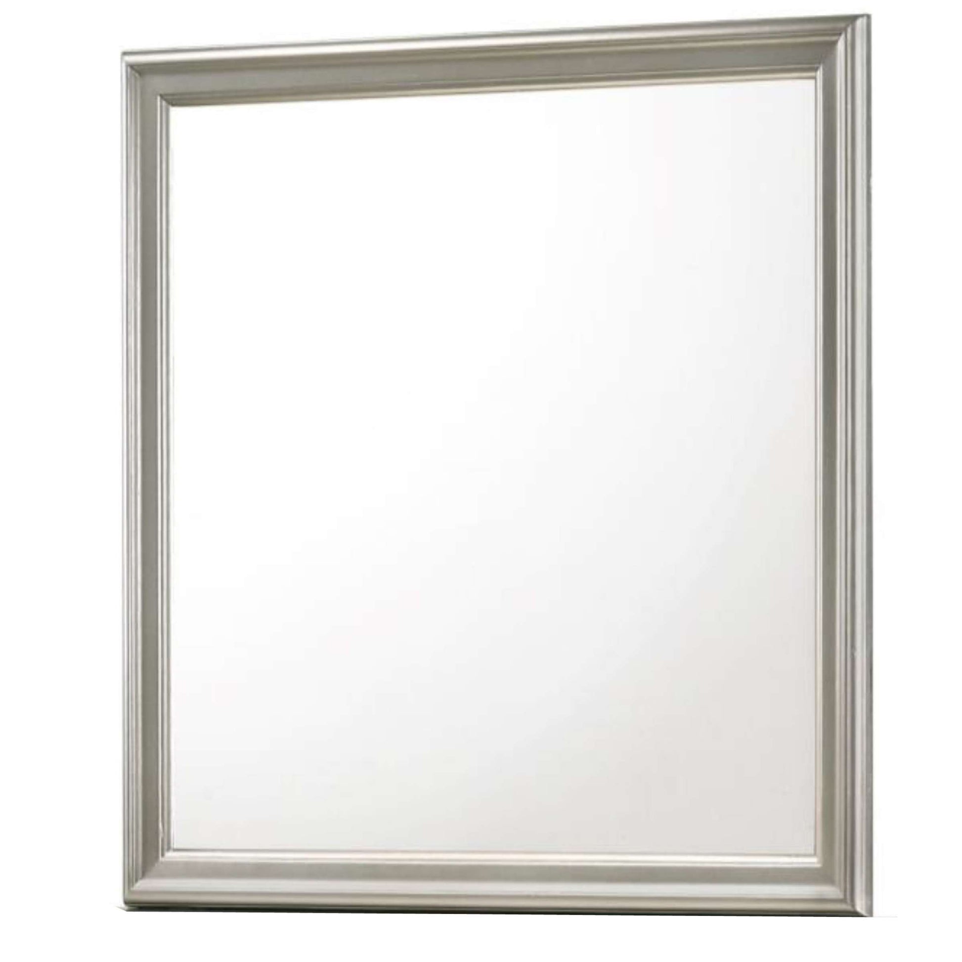 Rectangular Molded Wooden Frame Dresser Top Mirror, Antique Silver - Bm215167 By Benzara | Dressers |  Modishstore 