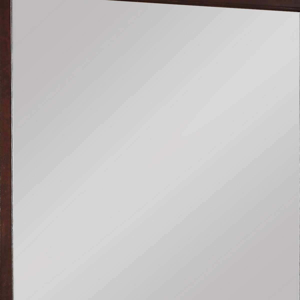 Rectangular Molded Wooden Frame Dresser Top Mirror, Cherry Brown And Silver - Bm215171 By Benzara | Dressers |  Modishstore  - 4