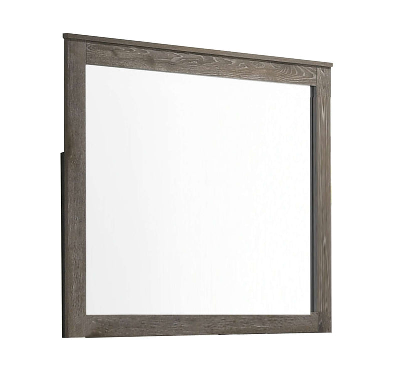 Rectangular Grained Wooden Frame Dresser Mirror, Brown And Silver By Benzara | Dressers |  Modishstore 