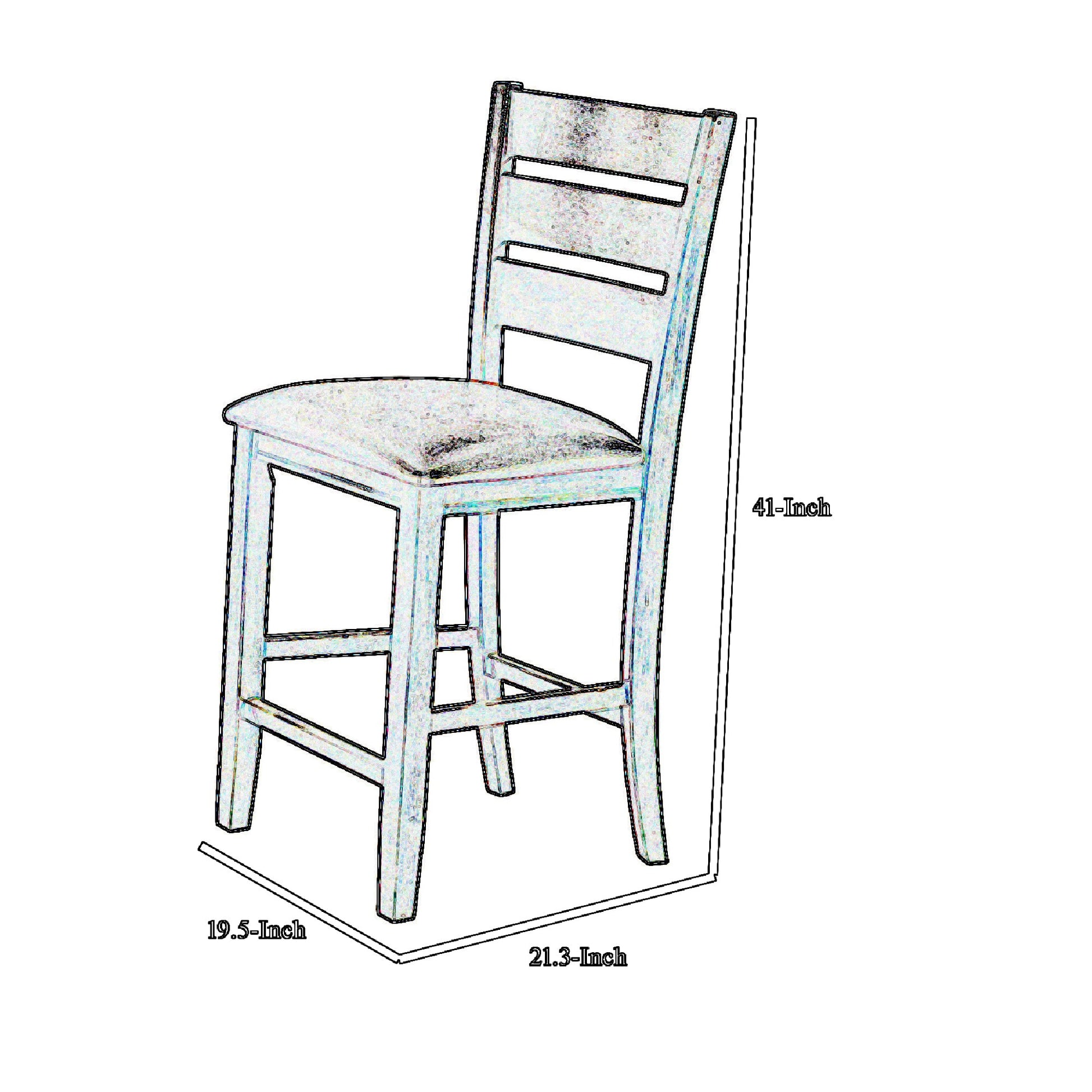 Leatherette Wooden Counter Chair With Ladder Back, Set Of 2, Brown - Bm215201 By Benzara | Accent Chairs | Modishstore - 5