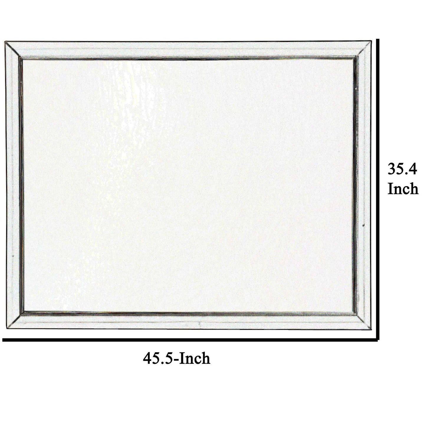 Rectangular Wood Encased Dresser Top Mirror, Champagne Silver - Bm215211 By Benzara | Mirrors |  Modishstore  - 5